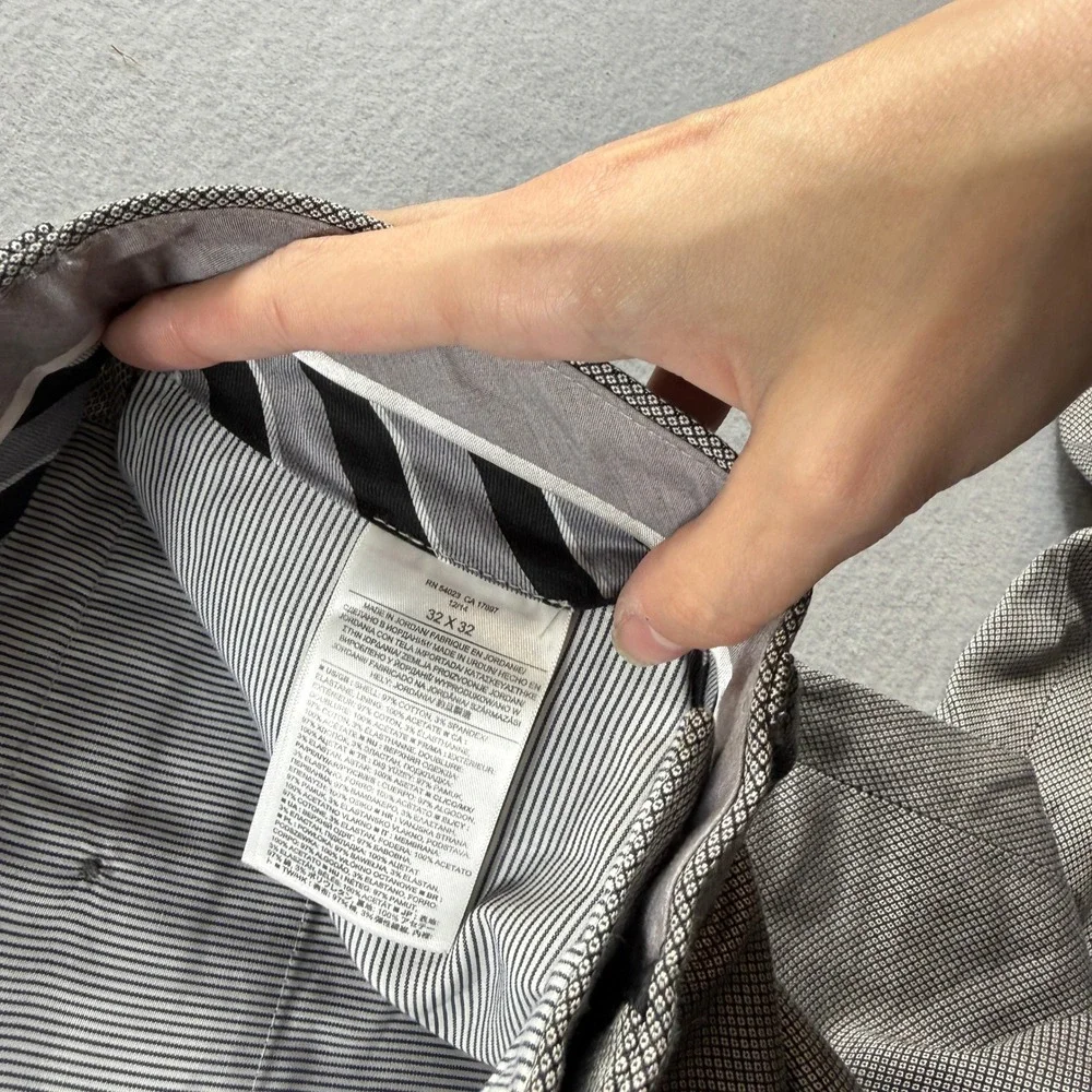 Banana Republic Modern Slim Fit Men 32x32 Gray Micro Pattern Dress Pants